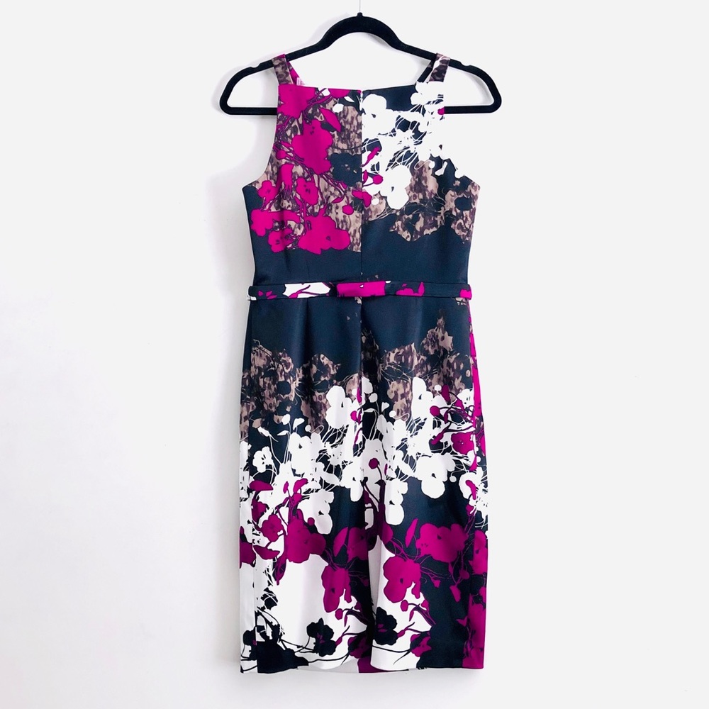 Tahari Malia Dress Sheath Floral Print Magenta 6 - Picture 14 of 16